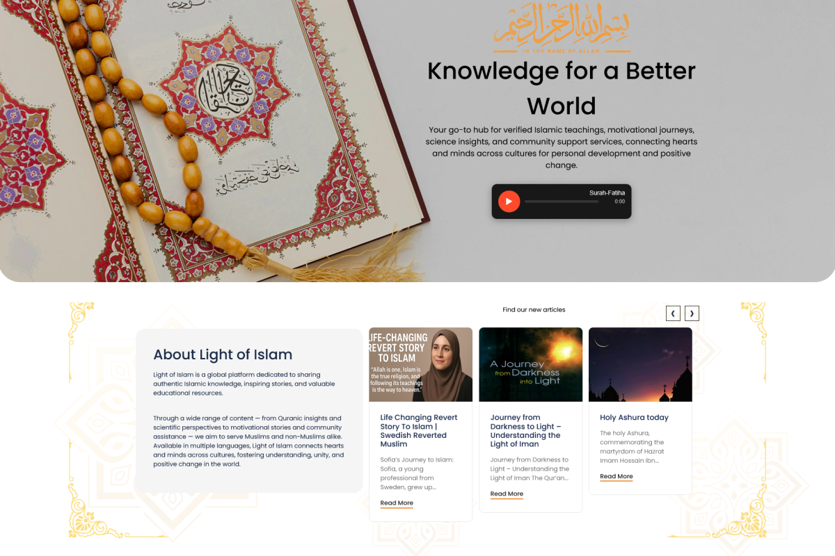I have done an Islamic Blog Website