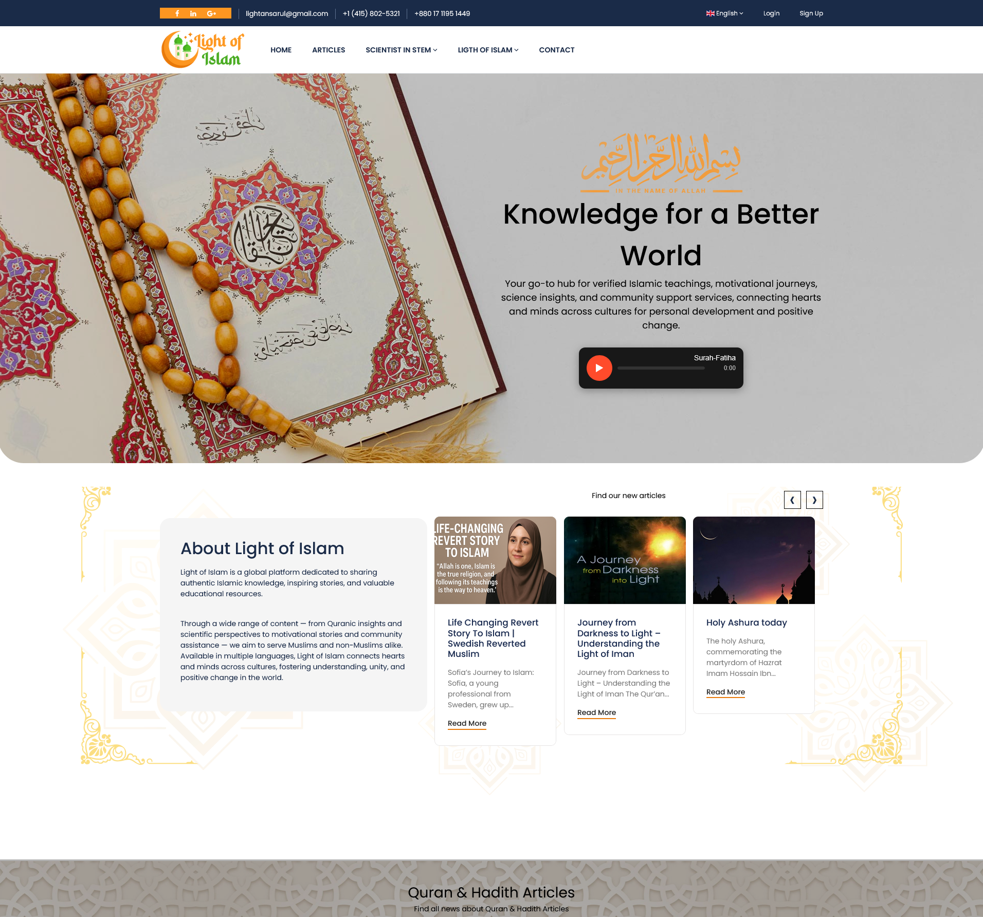 I have done an Islamic Blog Website